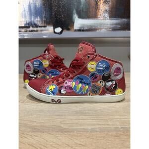 Size 9 - (42) Eu vintage dolce and gabbana Leather High Trainers In Red